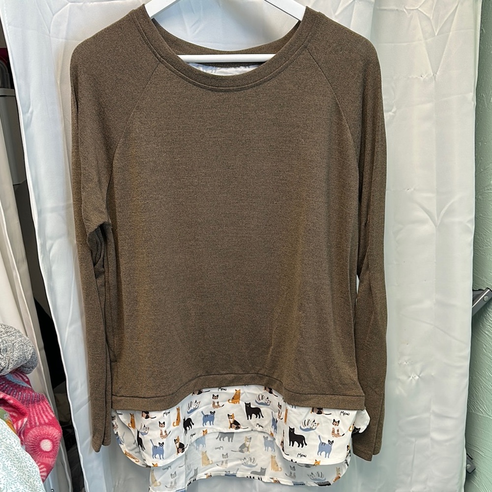 Brown Layered Women's Blouse